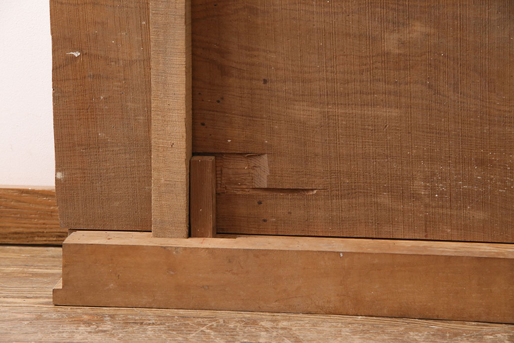 アンティーク雑貨　床框(とこかまち)付きの栗材の一枚板(古材、材料)(R-050297)