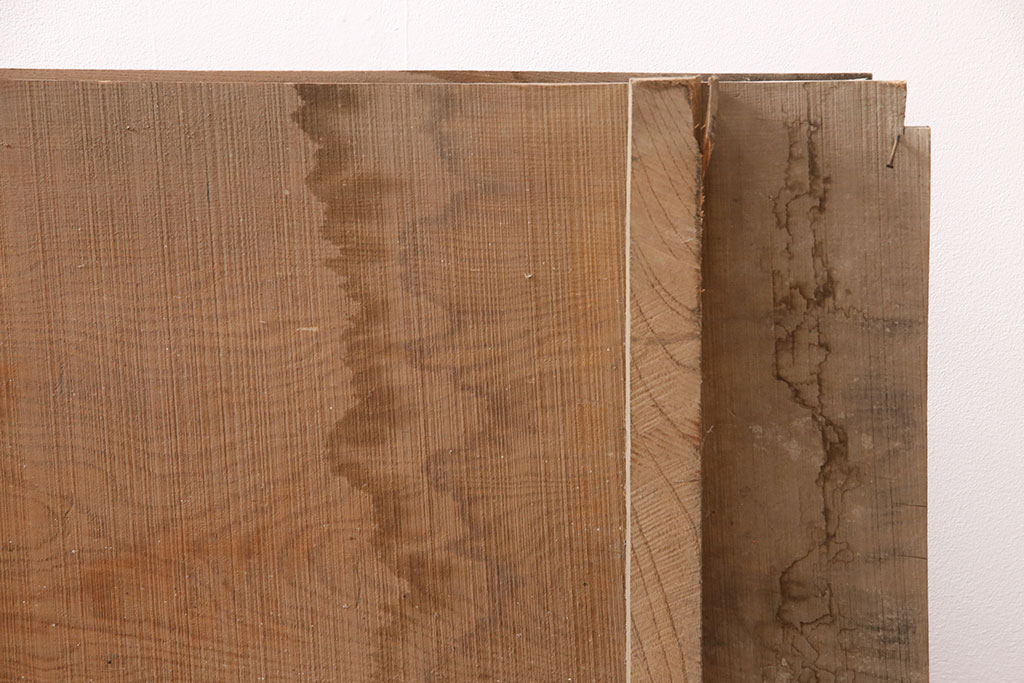 アンティーク雑貨　床框(とこかまち)付きの栗材の一枚板(古材、材料)(R-050297)