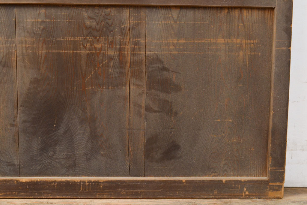 和製アンティーク　明治期の大きな格子戸1枚(蔵戸、建具、引き戸)(R-050336)