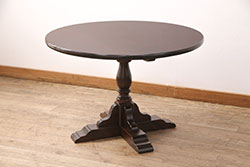 ペイント家具　天童木工　シャビーシックなカラーがお洒落なラウンドテーブル(サイドテーブル、センターテーブル)(1)