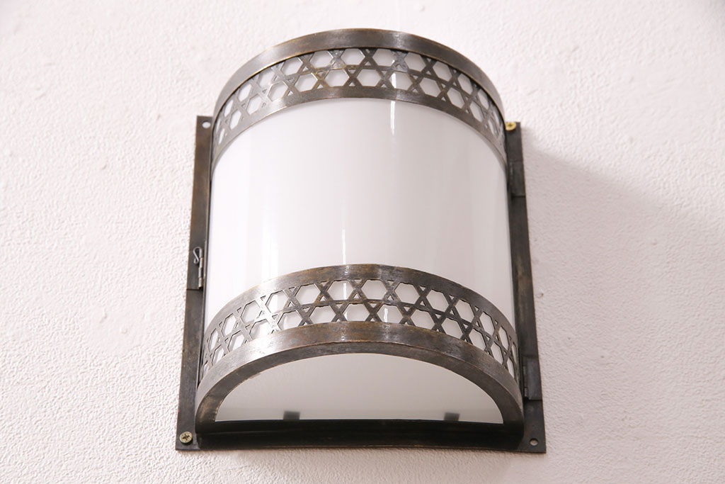 アンティーク雑貨　和製アンティーク　和の趣あふれる壁掛け照明カバー(ウォールカバー)(R-050388)
