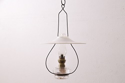 和製アンティーク　趣のあるムードを演出してくれるオイルランプ(ハンギングランプ、吊り下げランプ、ランタン)(R-050479)