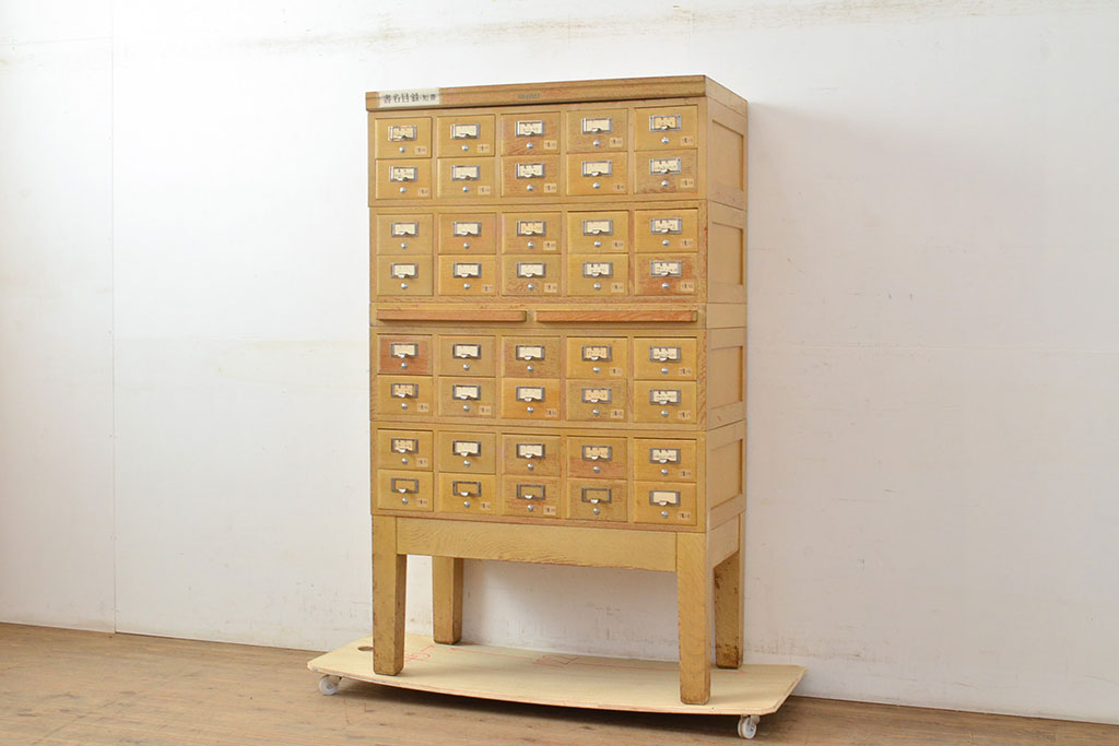 特別オファー レトロ家具 昭和レトロ KIHARA 小物収納にうってつけのナラ材製 その他