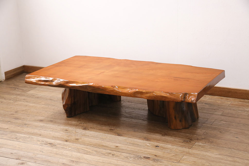 中古 民芸家具 小杉(屋久杉)の一枚板を使用した、存在感のある座卓