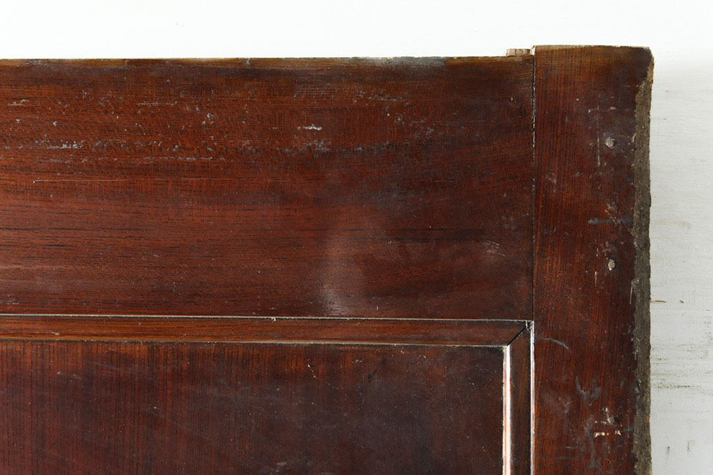 和製アンティーク　明治大正期　漆の綺麗な総ケヤキ材一枚板の蔵戸(引き戸、建具、玄関戸)(R-050839)