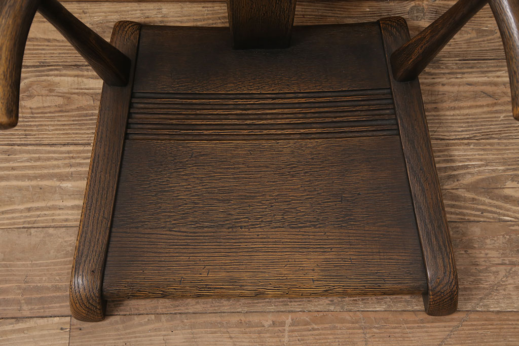 中古　飛騨産業　キツツキ　ナラ材　JAPAN PROVINCIAL(ジャパンプロヴィンシャル・プロビンシャル)シリーズ　温もり溢れる木の風合いが味わい深い座椅子(プロビンシャル、座イス)(R-050844)