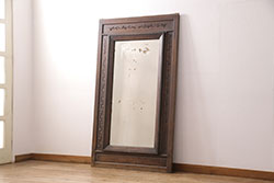 アンティーク雑貨　フランスビンテージ　高級感のあるフレームのウォールミラー(壁掛け鏡)