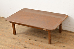 アンティーク家具　朴の木一枚板　大正昭和初期の味わい深い裁ち板(ローテーブル、作業台、飾り台、陳列台)(R-043035)