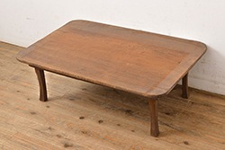 アンティーク家具　ヒノキ無垢材　淡いカラーのペイント鉄脚テーブル(作業台、カウンターテーブル)(2)