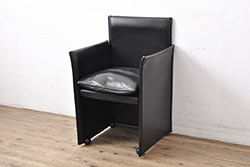 中古　DREXEL HERITAGE(ドレクセルヘリテイジ) Upholstery(アップホルスタリー)　本革製の優雅なデスクチェア(ゲームチェア、回転チェア、椅子)(定価約43万円)(R-056708)