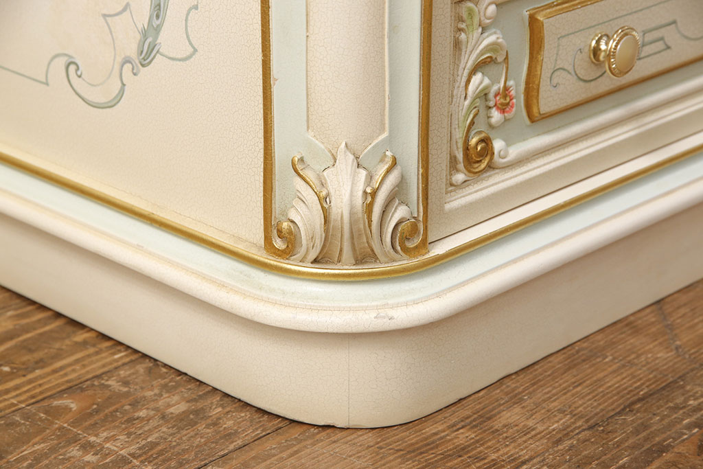 中古　イタリア高級家具　ノバパルク(NOVAPLAK)　ロココ調の装飾が美しい!エレガントな空間作りに活躍するドレッサー(定価約200万円)(ドレッシングチェスト、キャビネット、サイドボード)(R-051847)