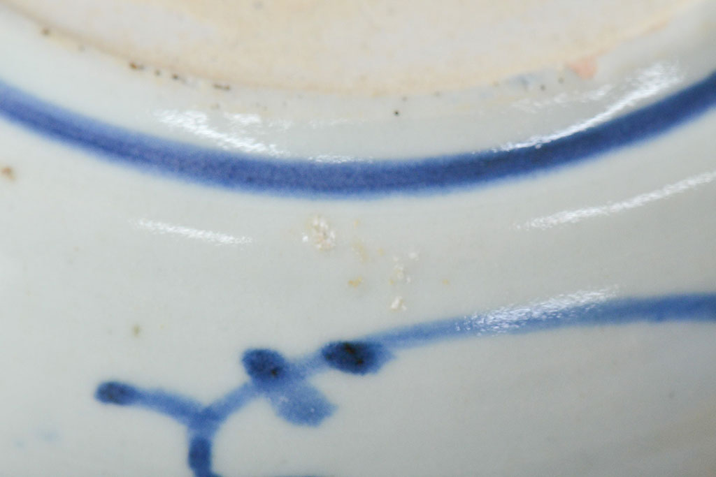 江戸期　古伊万里　花文染付なます皿2枚(和食器)(R-052059)
