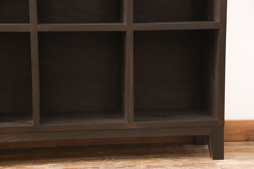 ラフジュ工房オリジナル　ヒノキ材　和モダンな空間づくりにおすすめのマス目棚(ロッカー、収納棚、本棚、飾り棚)(R-052120)