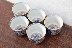 大清光緒年製　色絵染付蓋茶碗2客セット(伊万里、中国?)(R-052052)
