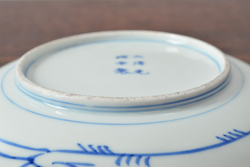 大清光緒年製　色絵染付　六寸皿3枚セット(伊万里、中国?)(R-052234)