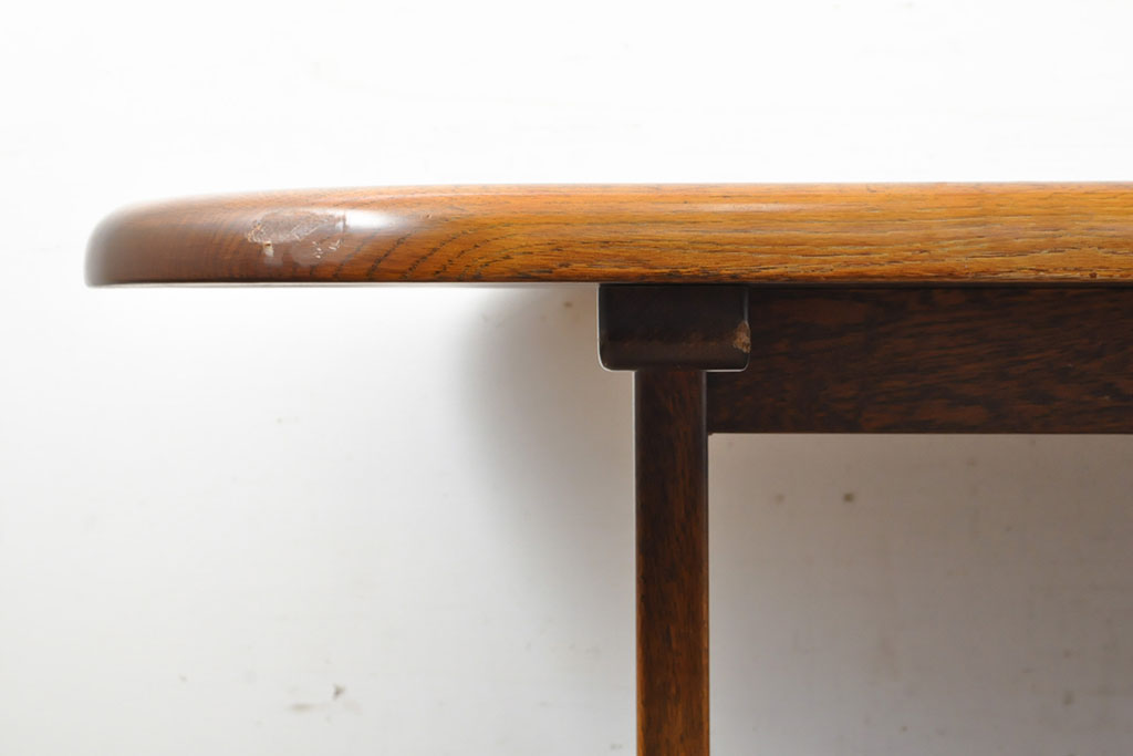 中古　美品　高級品!　秋山木工　ナラ材　極厚の天板が目を引くダイニングテーブル(食卓)(R-052439)