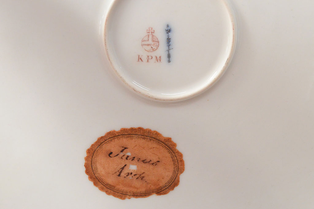アンティーク　KPM(ベルリン王立磁器製陶所)　大皿(陶板画、洋食器)(R-052563)