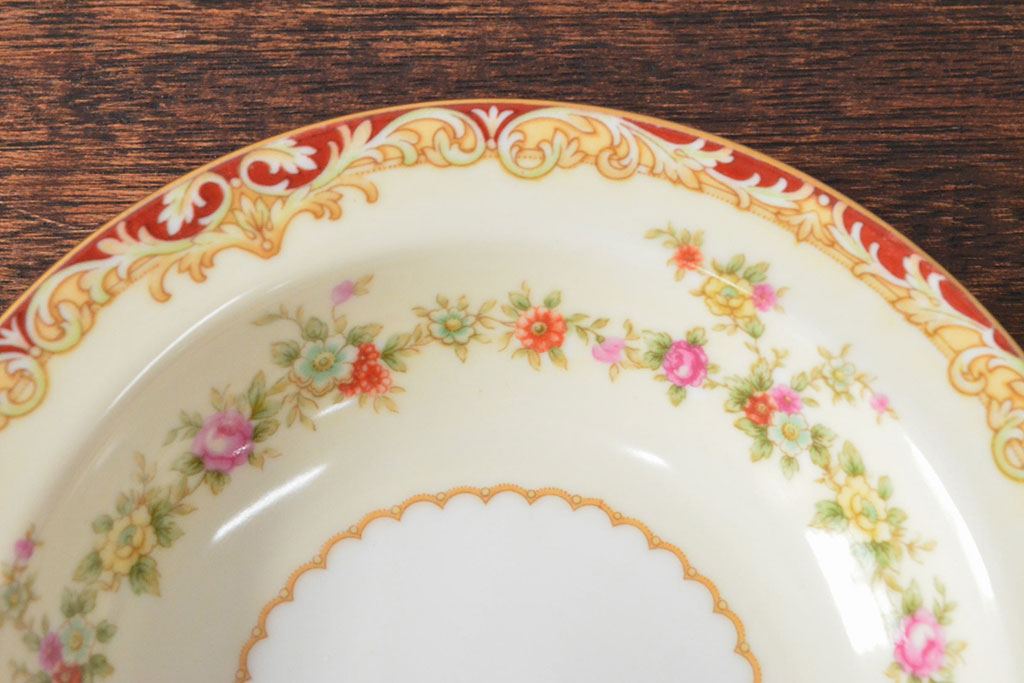 戦前　オールドノリタケ　Noritake　ティーポット・蓋物・皿など7点(ヤジロベー印、洋食器)(R-052701)