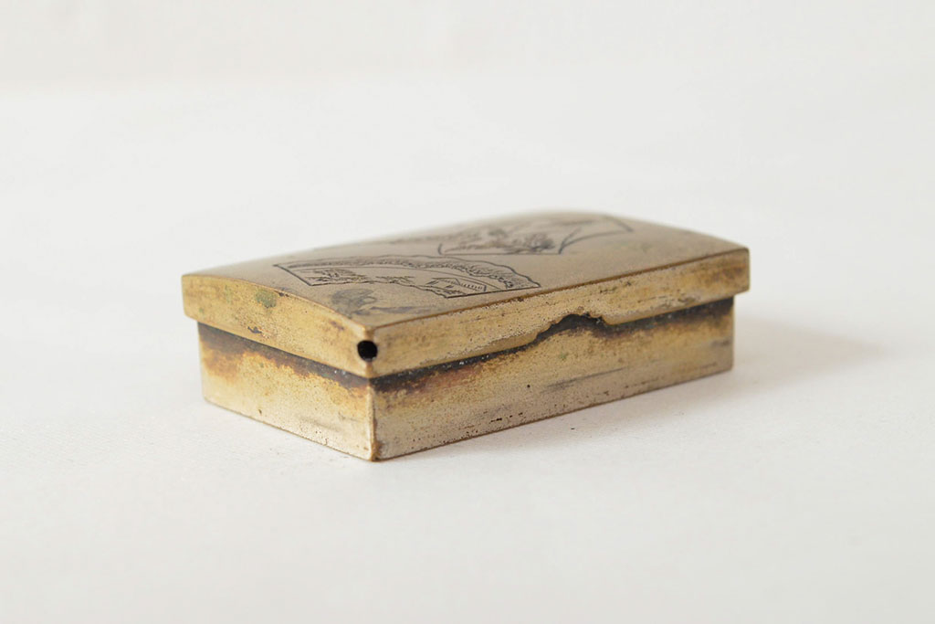 明治期　梨地螺鈿高蒔絵　鶏図　木製硯箱(漆器、書道具)(R-052792)