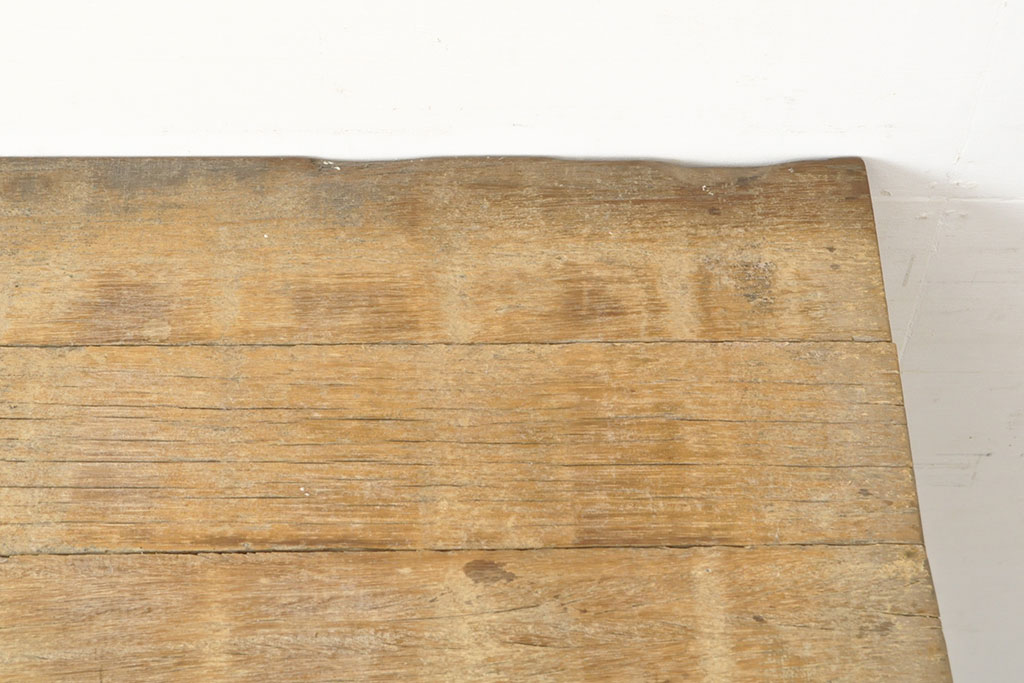 フランスアンティーク　インダストリアル　鋳物脚が無骨で格好いい作業台(ダイニングテーブル、コンソールテーブル)(R-052831)