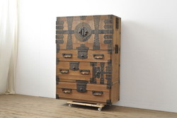 アンティーク家具　明治期　6尺　水屋箪笥サイドボード(キャビネット、収納棚)(R-036713)