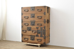 アンティーク家具　和モダンスタイルのインテリアにおすすめの収納箪笥サイドボード(テレビ台)(R-036678)