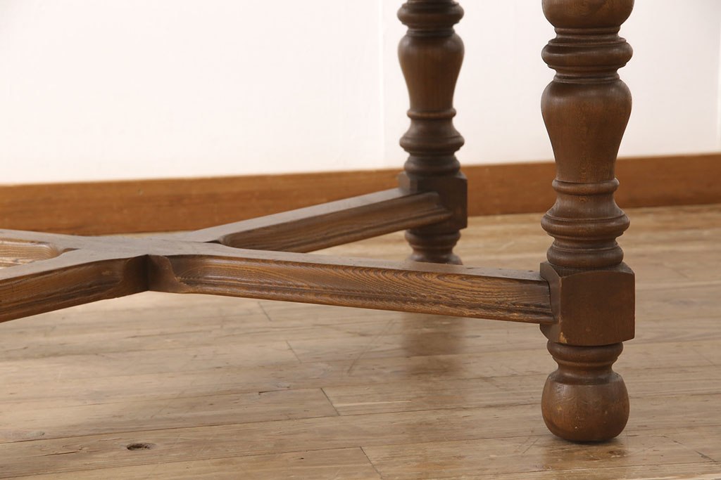 イギリスビンテージ　美品　ERCOL(アーコール)　ニレ材　クラシカルな雰囲気漂うドローリーフテーブル(エクステンションテーブル、ダイニングテーブル、ヴィンテージ)(R-053490)