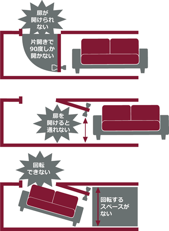 玄関前のスペースが狭い場合は注意が必要です