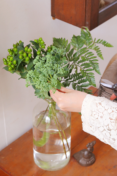 玄関の植物の飾り方