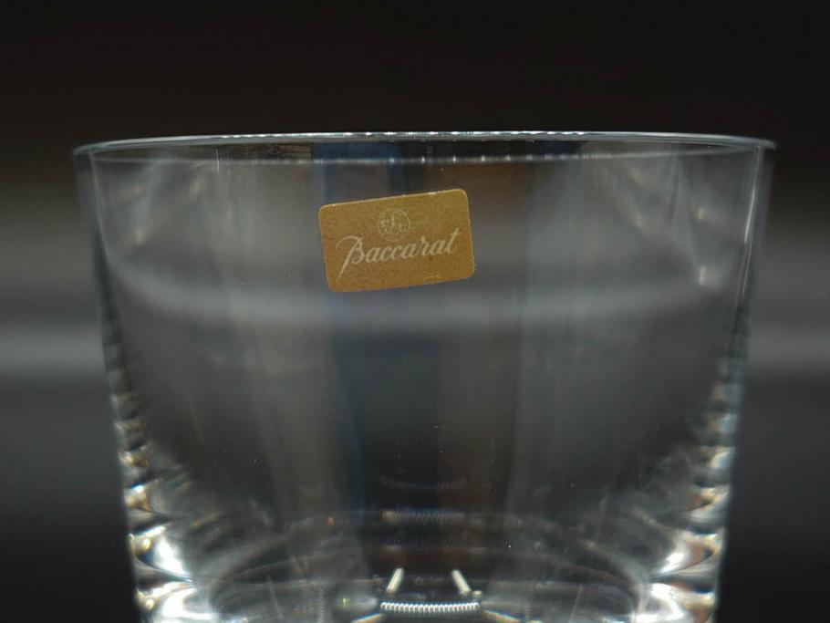 フランス　Baccarat　バカラ　上品な佇まいが魅力のロックグラス3客セット(フルレッドクリスタルガラス)(R-073826)