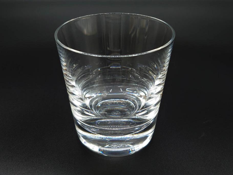 フランス　Baccarat　バカラ　上品な佇まいが魅力のロックグラス3客セット(フルレッドクリスタルガラス)(R-073827)