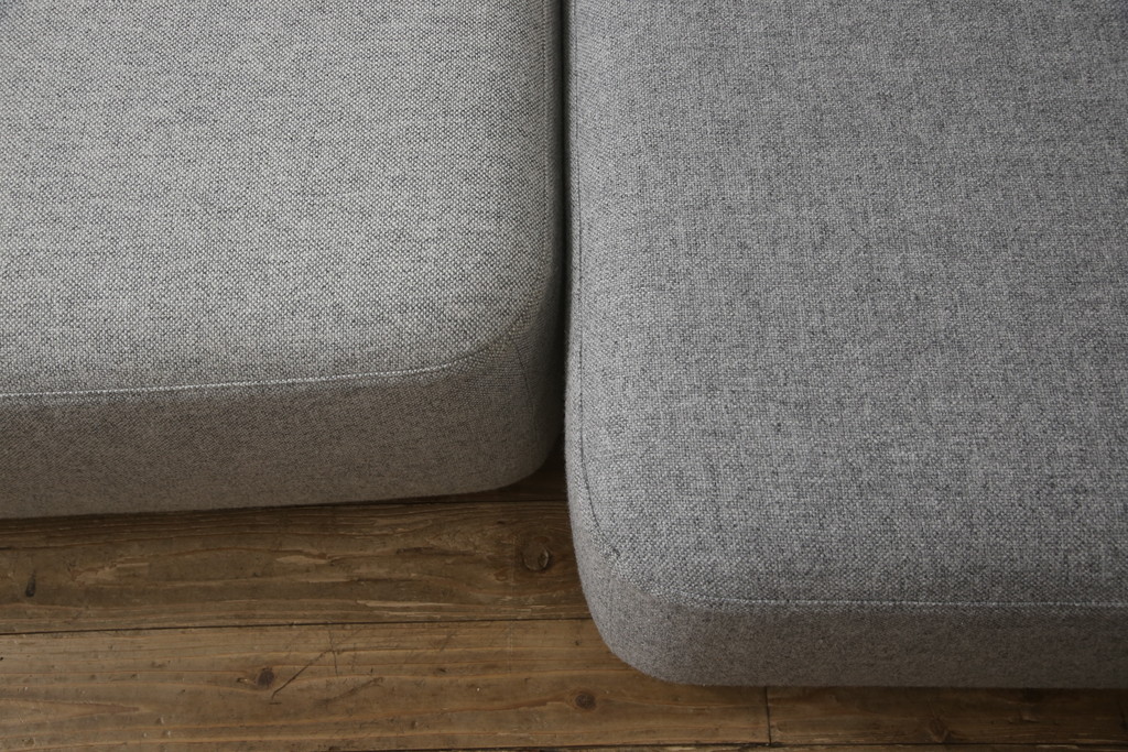 中古　極美品　FRITZ HANSEN(フリッツハンセン)　アルファベットソファシリーズ　クッション2個付き　シンプルモダンなデザインが魅力的な2人掛けソファ(2シーター、2P、二人掛け)(定価約66万円)(R-065711)