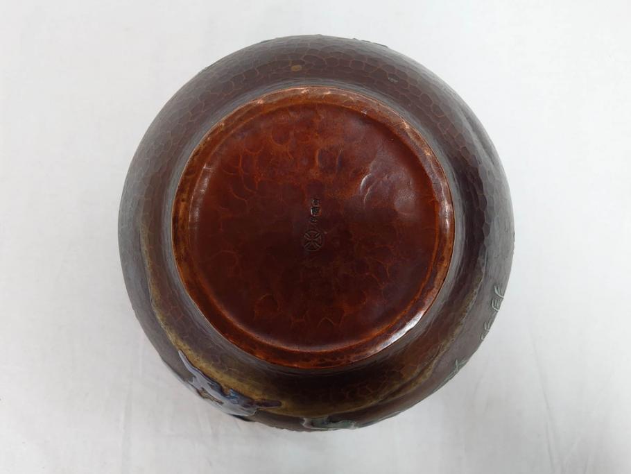 昭和七年(1932年)　帝都復興完成記念　安藤七宝店　鎚起七宝花瓶　都の春(花入、花器、桜、台座付き、共箱付き)(R-073830)