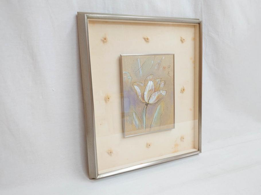 岡崎忠雄、、希少な額装用画集より、新品額装付、状態良好 絵画/タペストリ