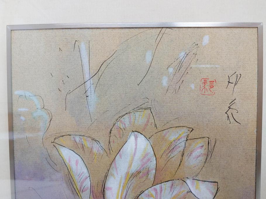 岡崎忠雄、、希少な額装用画集より、新品額装付、状態良好 絵画/タペストリ