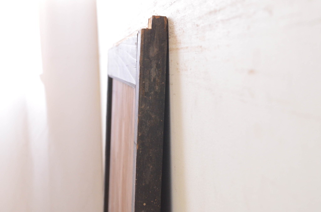 アンティーク建具　和の情緒を演出する障子帯戸1枚(引き戸、板戸、格子帯戸、障子戸)(R-072529)