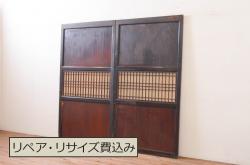 アンティーク建具 　和レトロな雰囲気漂う障子戸4枚セット(引き戸、建具)(R-044769)