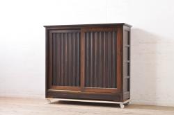ラフジュ工房オリジナル　古建具リメイク　シンプルなデザインで取り入れやすい収納棚(戸棚、サイドボード、テレビ台)(R-058079)