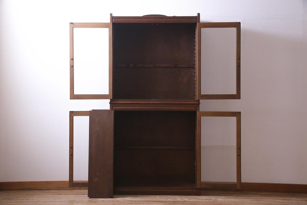 アンティーク家具　和製アンティーク　クラシカルな雰囲気の重ねブックケース(本箱、収納棚、キャビネット)