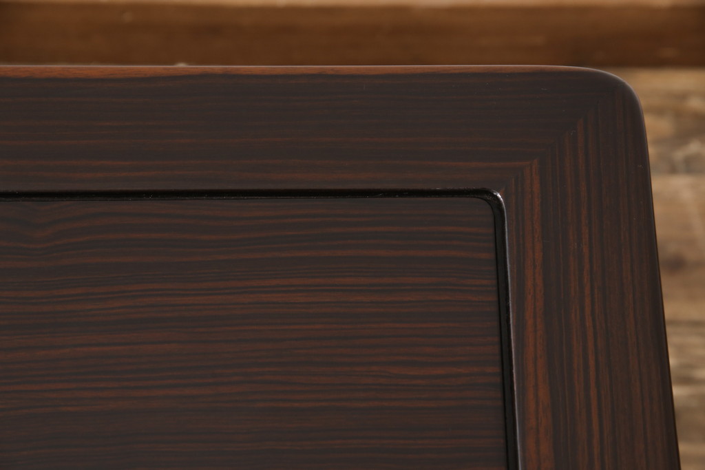 和製ビンテージ　国産　総縞黒檀(シマコクタン)材　特徴的な杢目が美しいローテーブル(座卓、センターテーブル、ヴィンテージ)(R-053350)