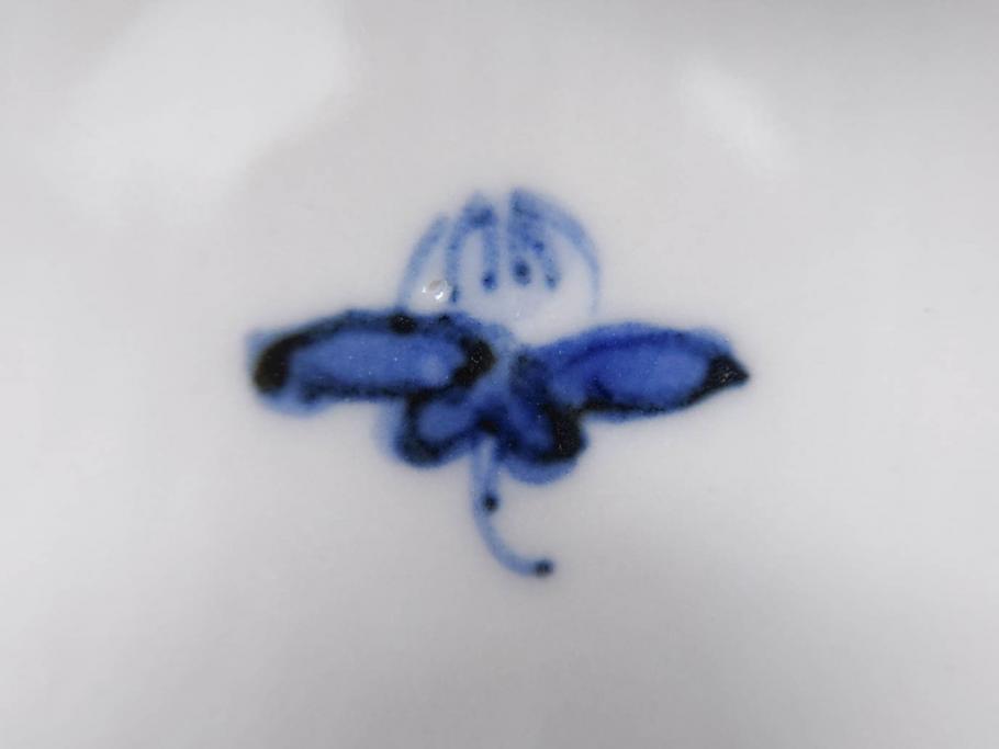 正木春蔵　九谷焼　呉須色絵　染付　温かみを感じる緻密な絵付けが魅力の湯呑み5客セット(花、植物、煎茶、ぐい吞み、湯のみ、和食器、裏印)(R-079323)