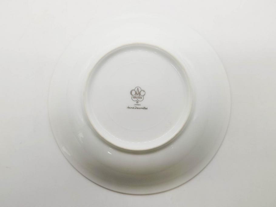 大倉陶園(OKURA、OAC)　 金蝕バラ　品格漂う豪華なプレート5枚セット(手描き、ディッシュ、ローズ、バラ、中皿、洋食器)(R-079325)