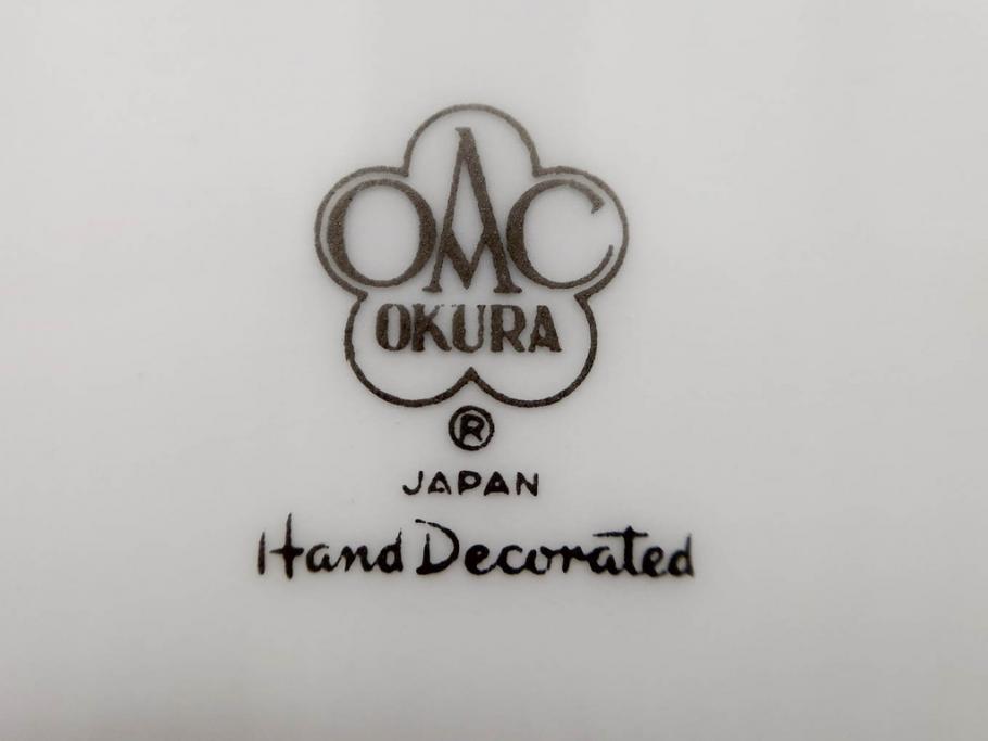 大倉陶園(OKURA、OAC)　 金蝕バラ　品格漂う豪華なプレート5枚セット(手描き、ディッシュ、ローズ、バラ、中皿、洋食器)(R-079325)