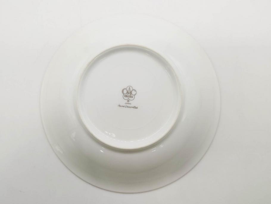 大倉陶園(OKURA、OAC)　 金蝕バラ　品格漂う豪華なプレート5枚セット(手描き、ディッシュ、ローズ、バラ、中皿、洋食器)(R-079325)