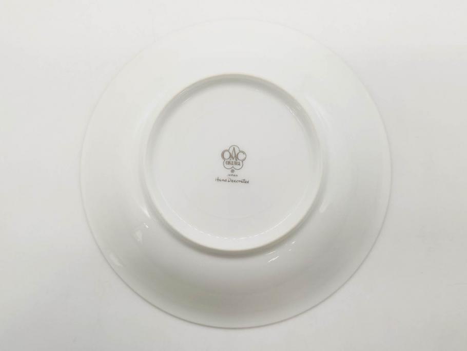 大倉陶園(OKURA、OAC)　 金蝕バラ　品格漂う豪華なプレート5枚セット(手描き、ディッシュ、ローズ、バラ、中皿、洋食器)(R-079325)