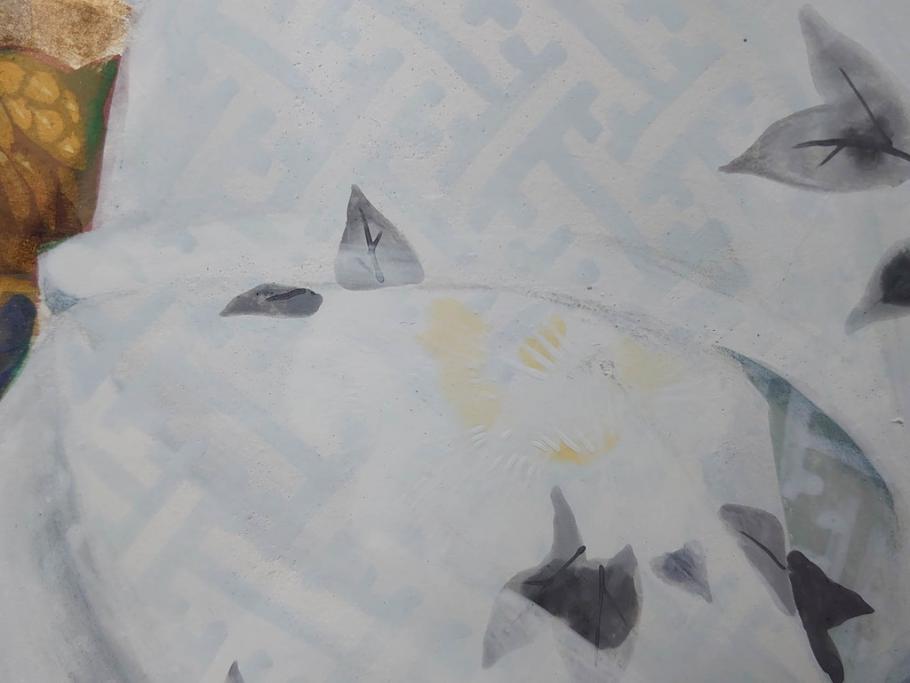 真作　中尾淳　「舞妓」　F10(10号)　絵画(日本画、女性、人物、着物、共シール、サイン付き、落款印、肉筆、額装、共箱付き)(R-079455)