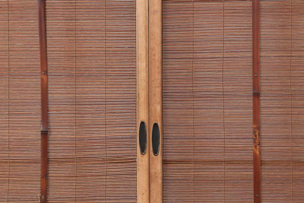 レトロ建具 昭和中期 和の風情を高める御簾戸4枚セット(簾戸、簀戸、葭 