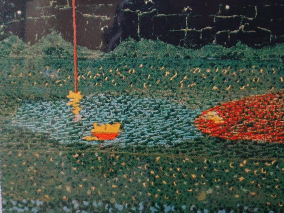 真作　山下清　「長岡の花火」　32/300　緻密なデザインが目を引くリトグラフ(版画、落款印、風景画、壁掛け、額装、外箱付き)(R-079482)　