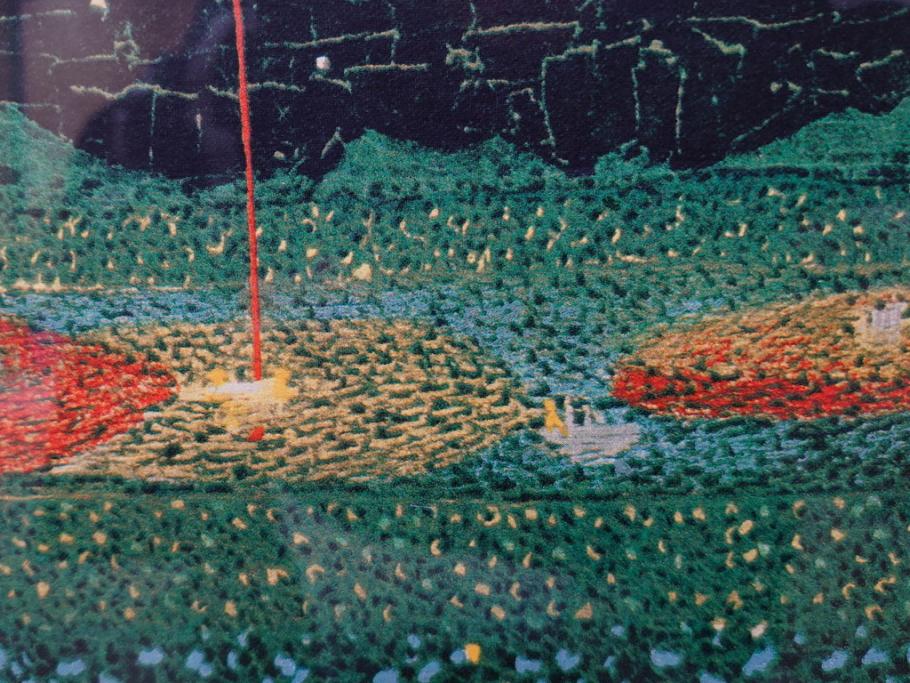 真作　山下清　「長岡の花火」　32/300　緻密なデザインが目を引くリトグラフ(版画、落款印、風景画、壁掛け、額装、外箱付き)(R-079482)　