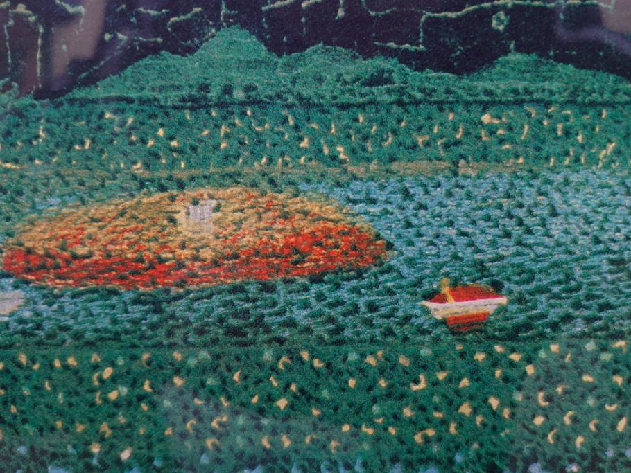 真作　山下清　「長岡の花火」　32/300　緻密なデザインが目を引くリトグラフ(版画、落款印、風景画、壁掛け、額装、外箱付き)(R-079482)　